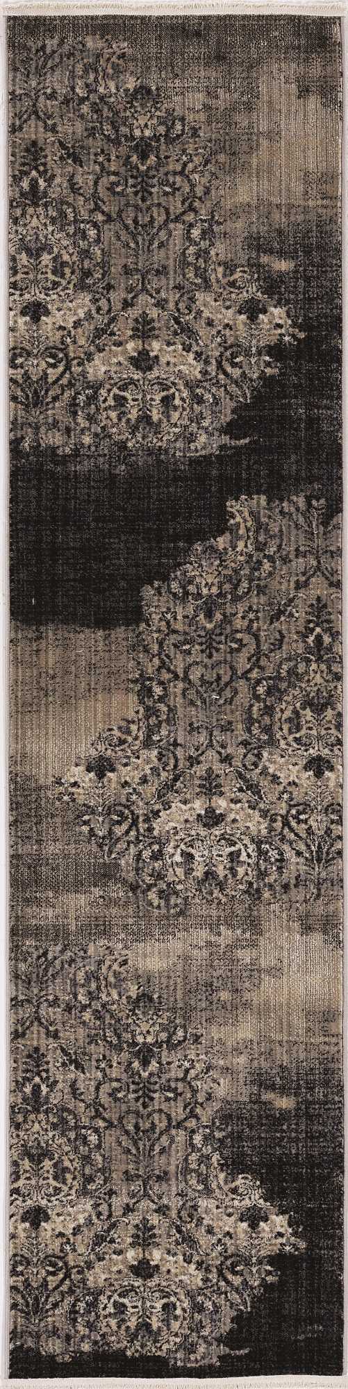 108 x 144 Blue Polypropylene Rug featuring a distressed vintage design, perfect for enhancing living spaces.