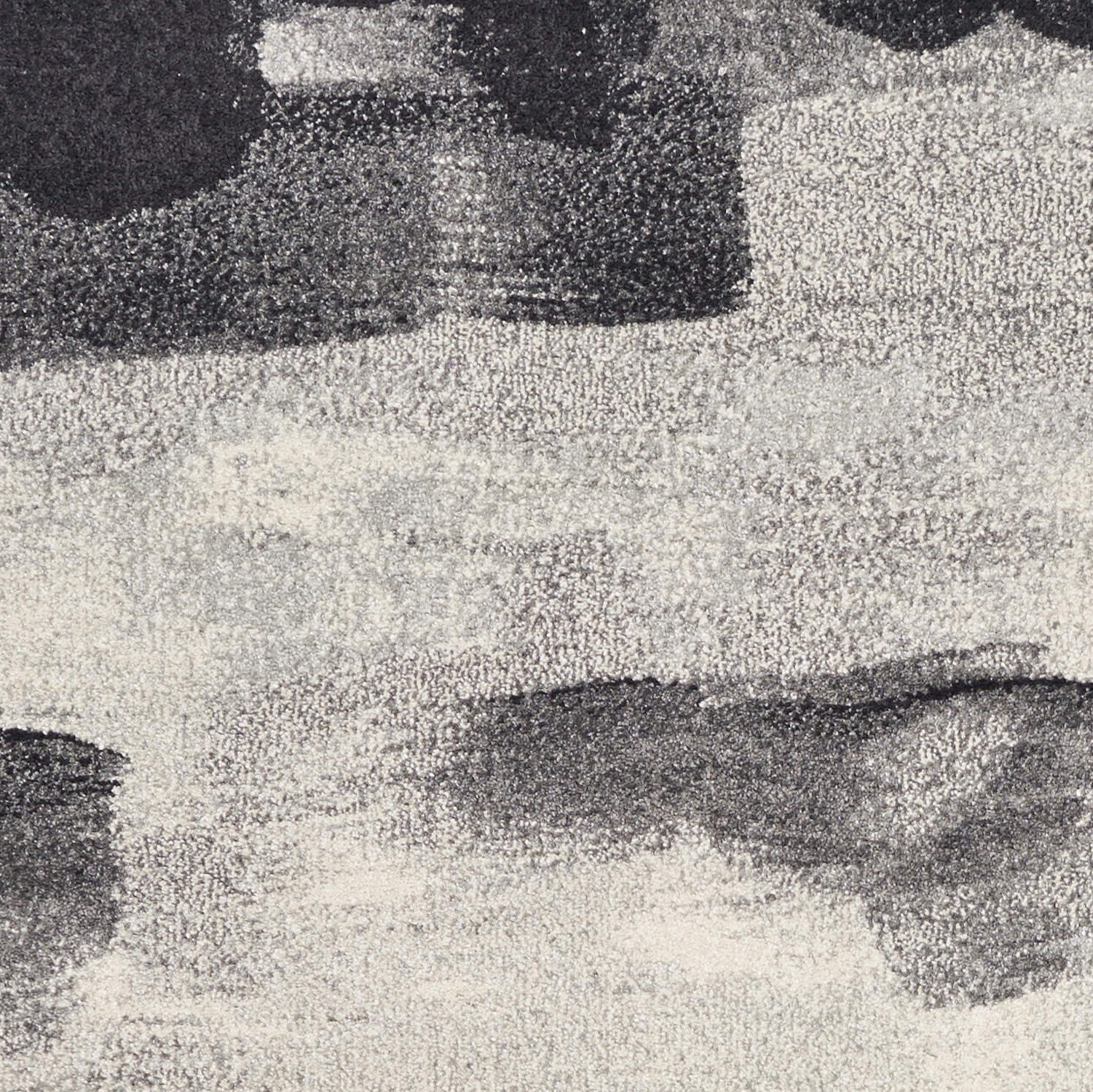 10x13 inches Shades of Grey Machine Woven Abstract Brushstroke area rug featuring a modern abstract design in grey tones.