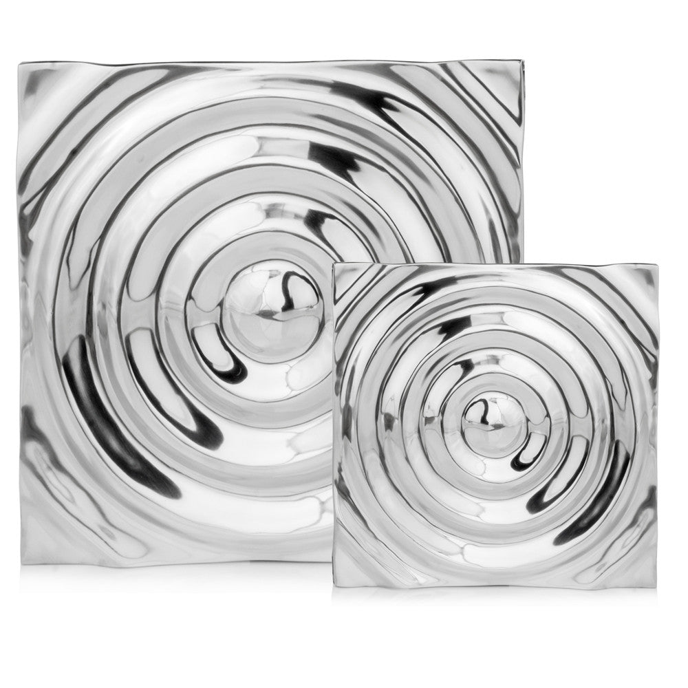 1.5x12x12 inches buffed small rippled wall tile made of aluminum, showcasing a contemporary design with a textured surface.