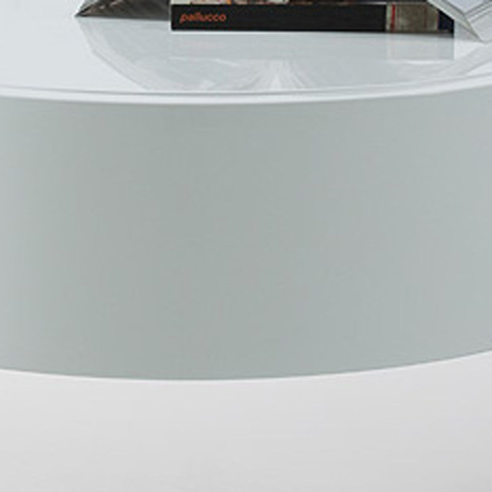 16-inch white lacquer stainless steel nightstand showcasing sleek design and ample storage space.