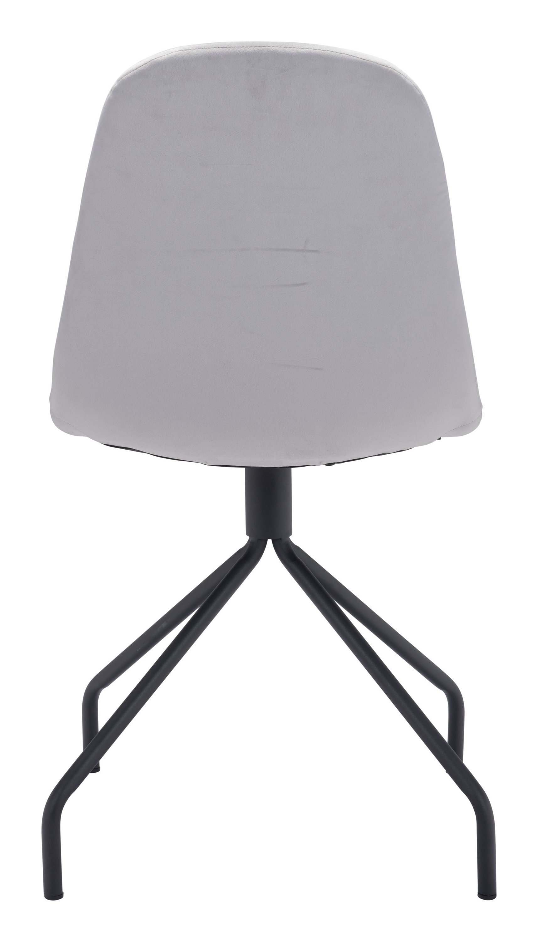 Light gray velvet chair set featuring a modern design with a wide back, made from steel and plywood, perfect for dining or office use.