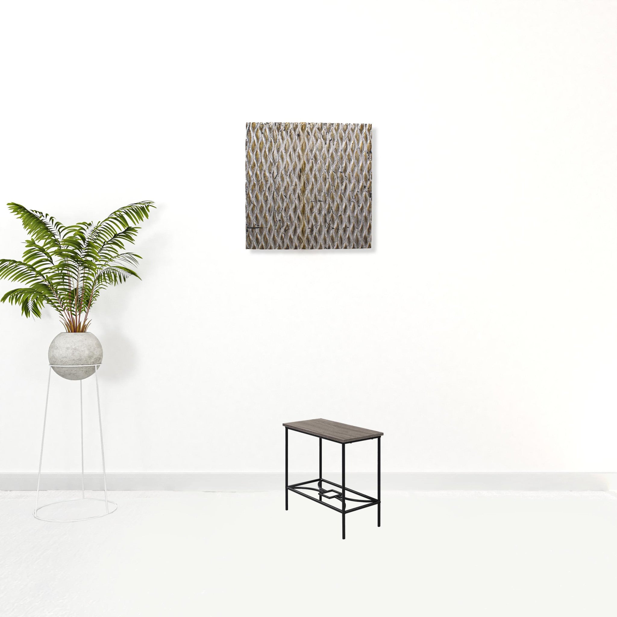 Dark Taupe Black MDF Metal Accent Table showcasing a rectangular tabletop and sturdy black metal frame, perfect for modern interiors.