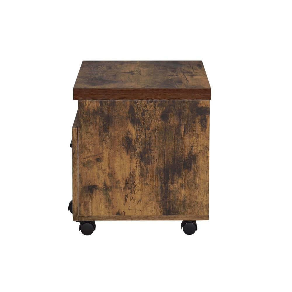 Weathered Oak File Cabinet with sleek design and clean lines, perfect for office organization.
