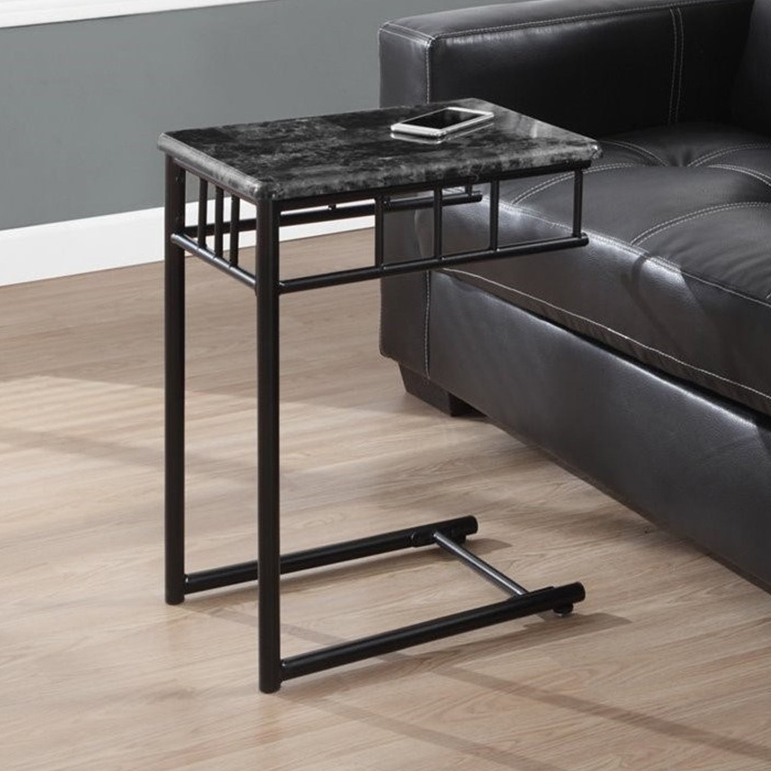 Elegant 18x12x24 inches cappuccino brown MDF metal accent table showcasing sleek design and sturdy construction.