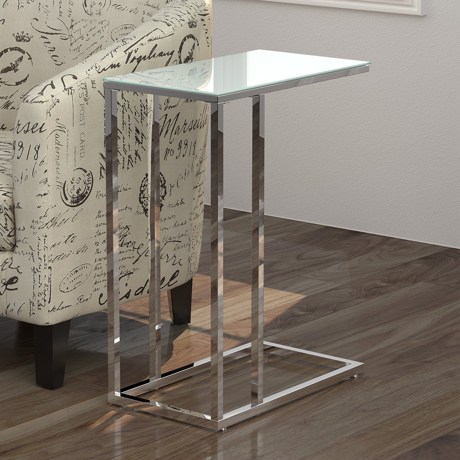 Elegant 18x12x24 inches cappuccino brown MDF metal accent table showcasing sleek design and sturdy construction.
