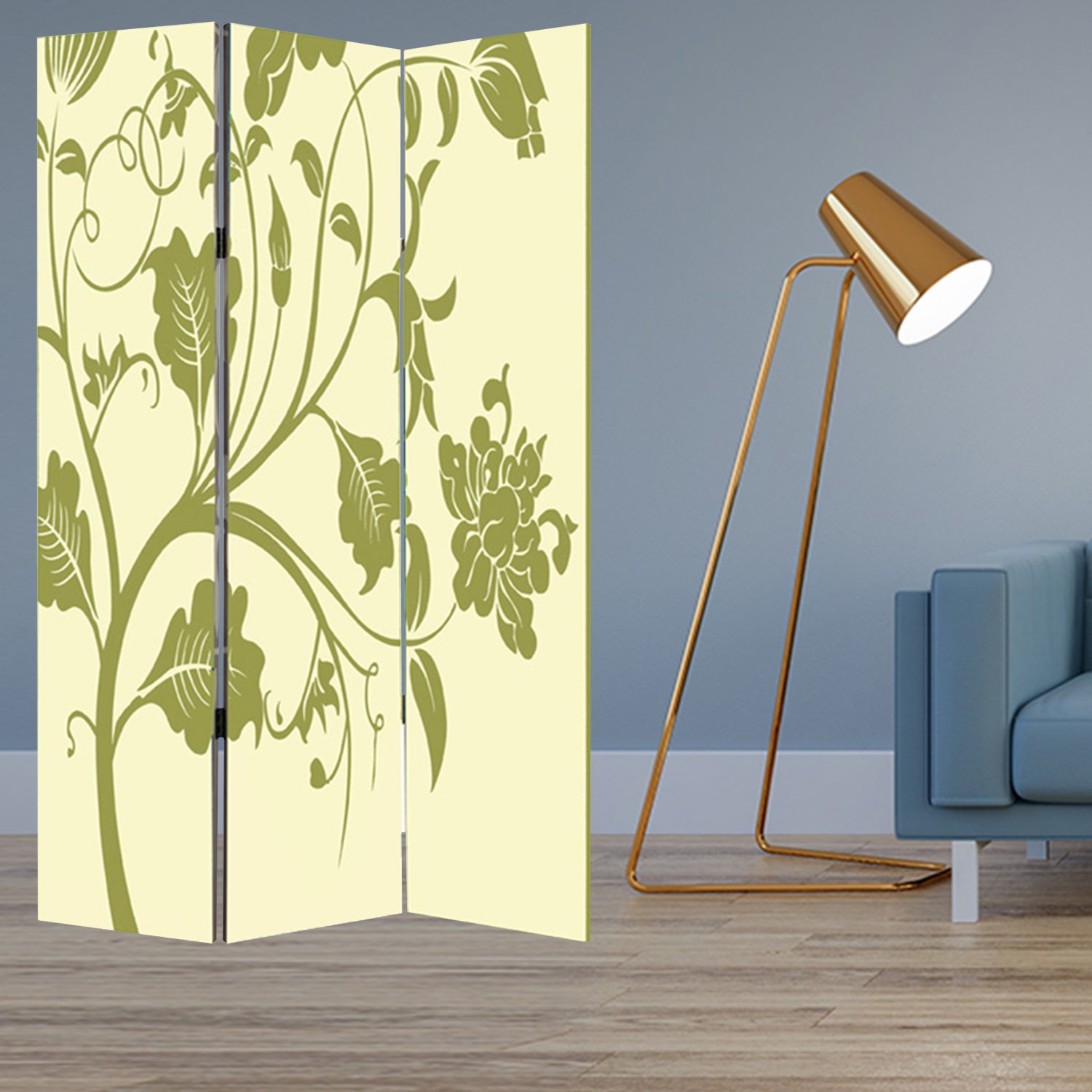 A vibrant 3 panel screen featuring multi-color canvas prints, designed to enhance room decor and provide privacy.