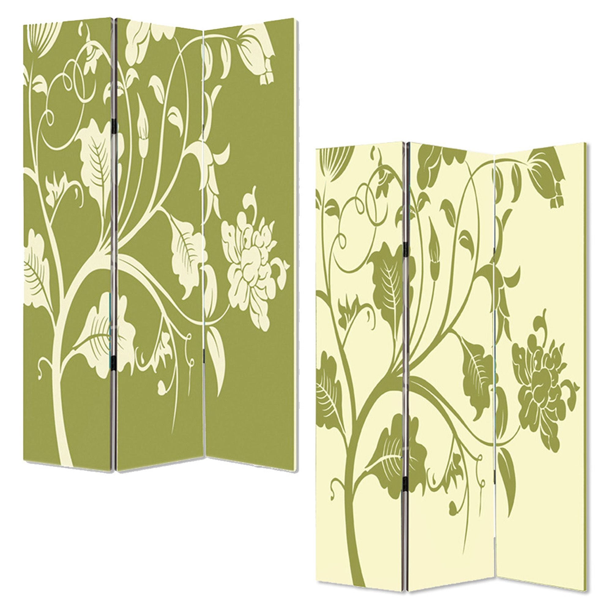A vibrant 3 panel screen featuring multi-color canvas prints, designed to enhance room decor and provide privacy.