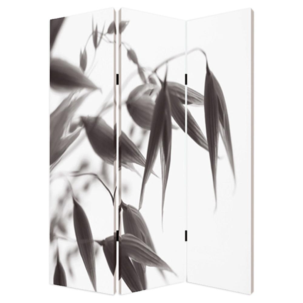 A vibrant multi-color wood canvas screen featuring three panels with unique designs, perfect for room division and decoration.