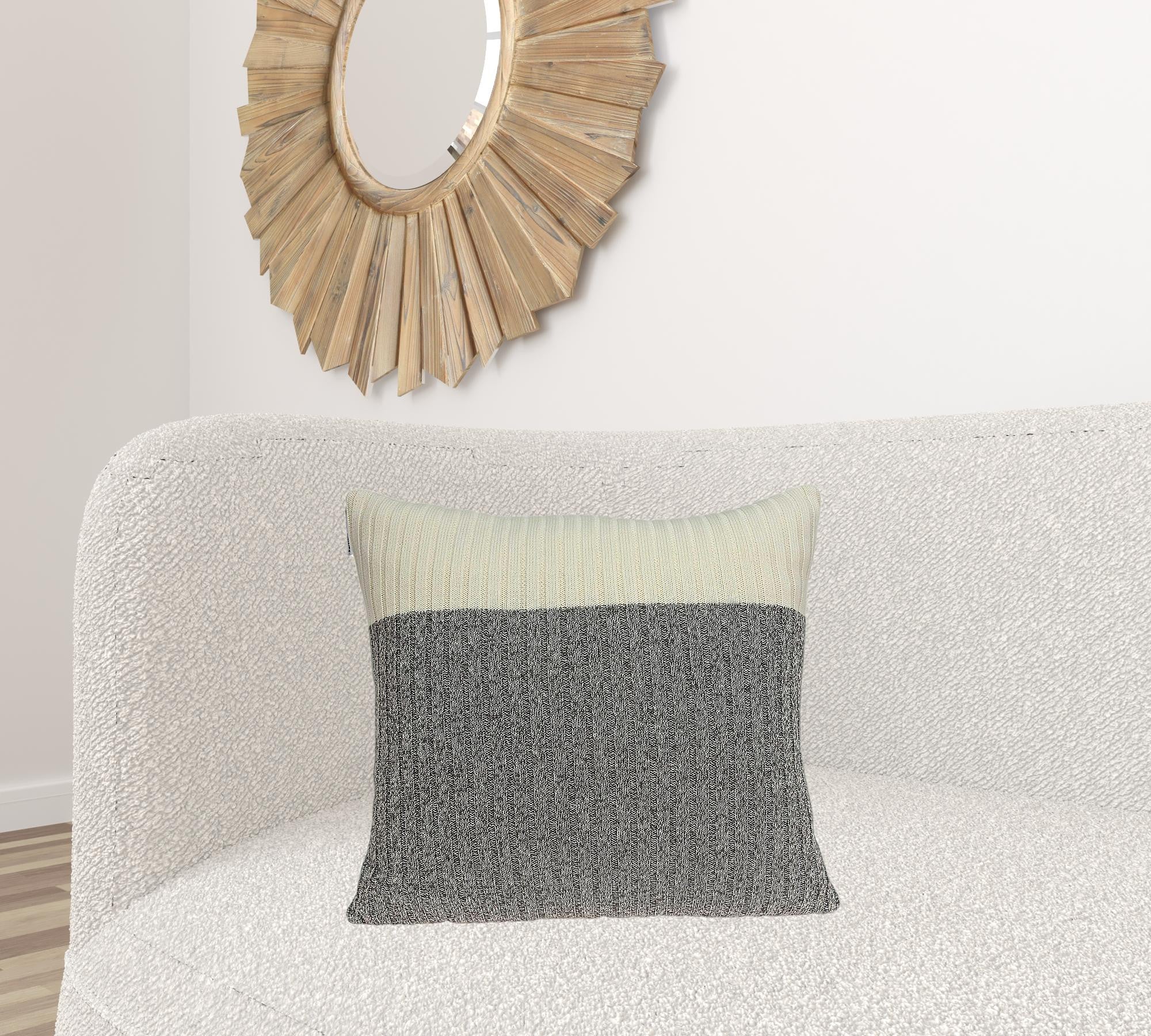 A beautiful transitional tan accent pillow measuring 20x7x20 inches, crafted from 100% cotton, showcasing a soft and elegant design.