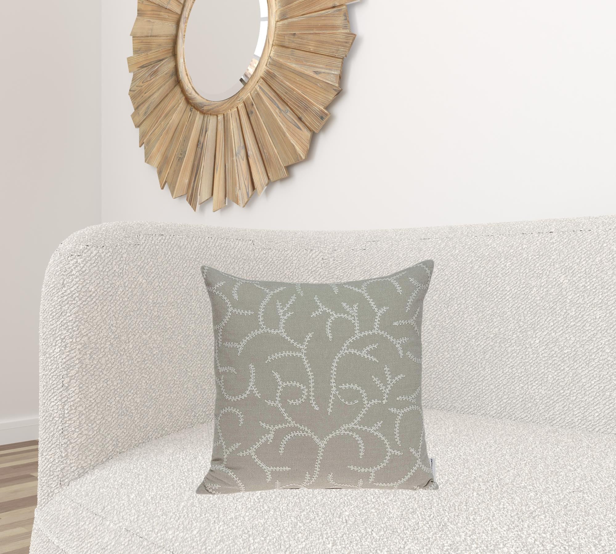 Elegant transitional beige pillow cover measuring 20x7x20 inches, made from 100% cotton with a soft texture and stylish design.