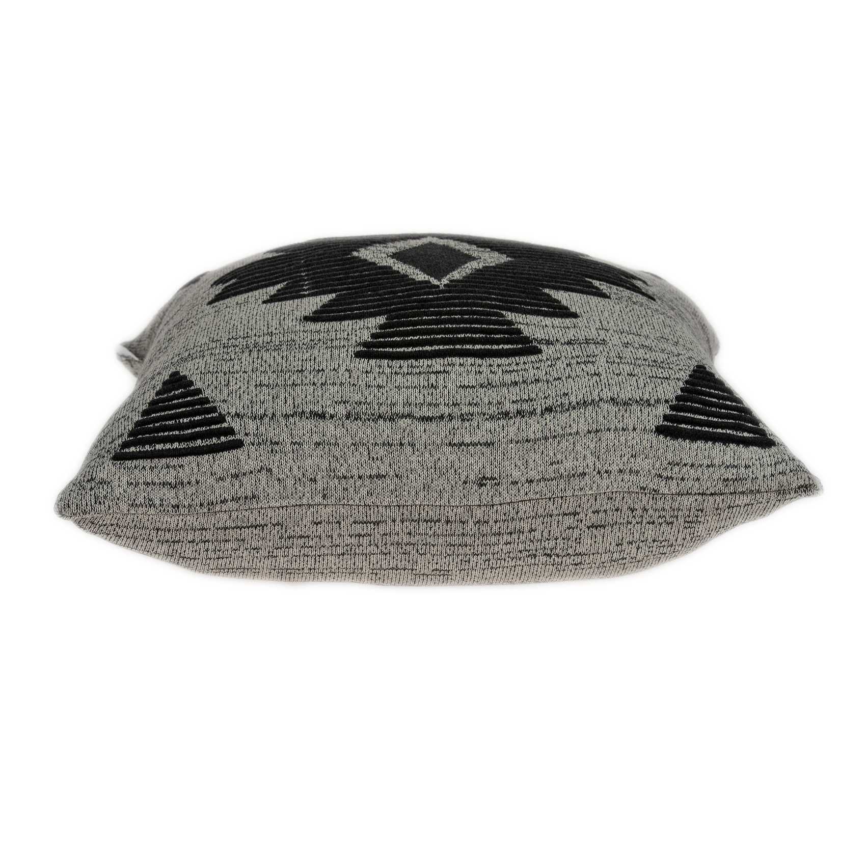 20x7x20 Southwest Gray Cotton Pillow Cover with polyfill insert, showcasing a stylish southwestern design and soft cotton material.