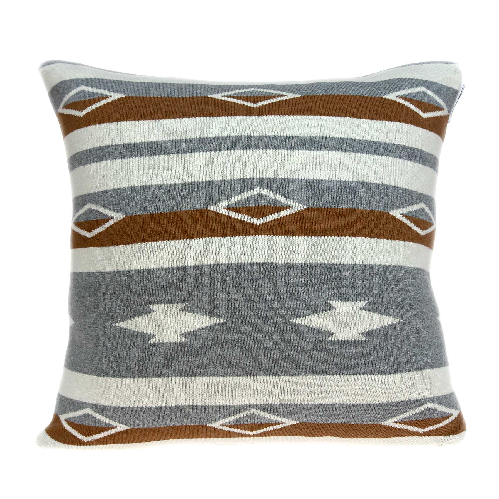 20x7x20 inches Southwest Tan Cotton Pillow Cover with polyfill insert, showcasing a southwestern design and soft cotton material.