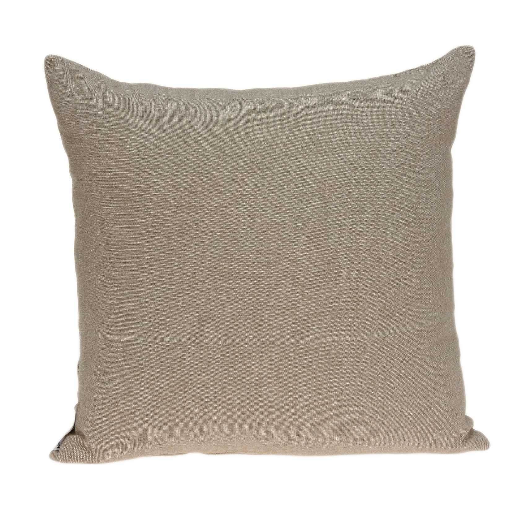 Traditional tan pillow cover measuring 20x7x20 inches with floral pattern and polyfill insert, perfect for home decor.