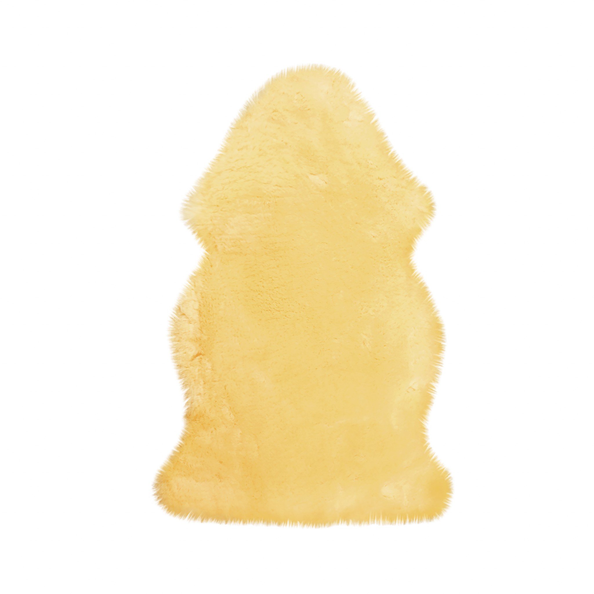 Cream cozy baby medium lambskin play rug measuring 24x36 inches, showcasing its soft texture and luxurious design.