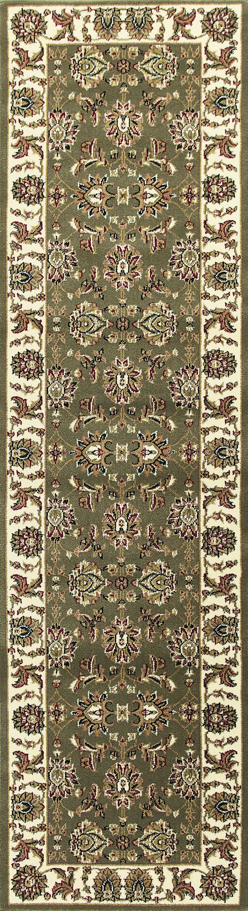 A beautiful 2x3 inches Polypropylene rug in green and ivory with a Kashan pattern, perfect for enhancing home decor.