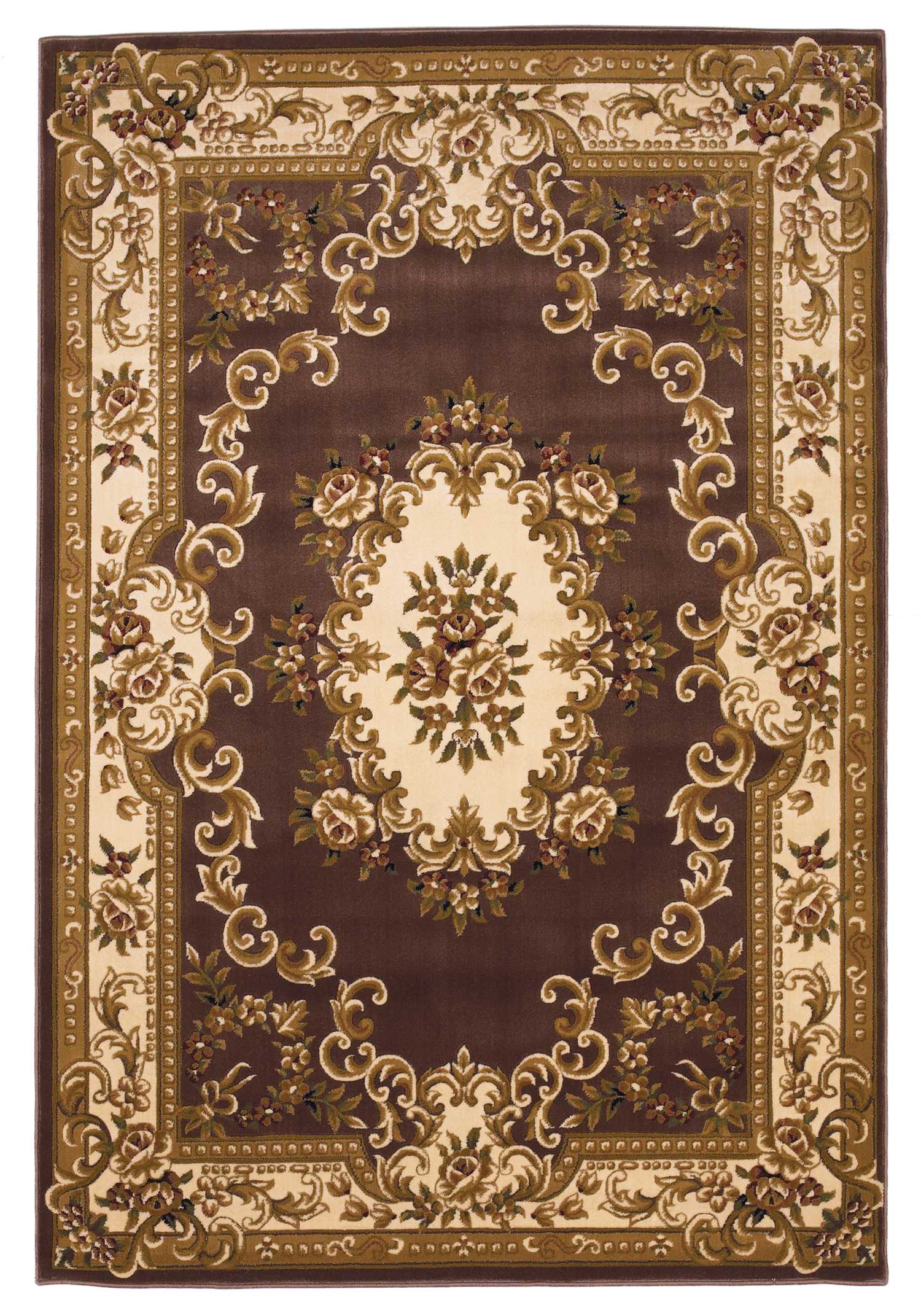 A beautiful 2x3 inches polypropylene accent rug in plum and ivory colors, showcasing intricate hand-carved details.