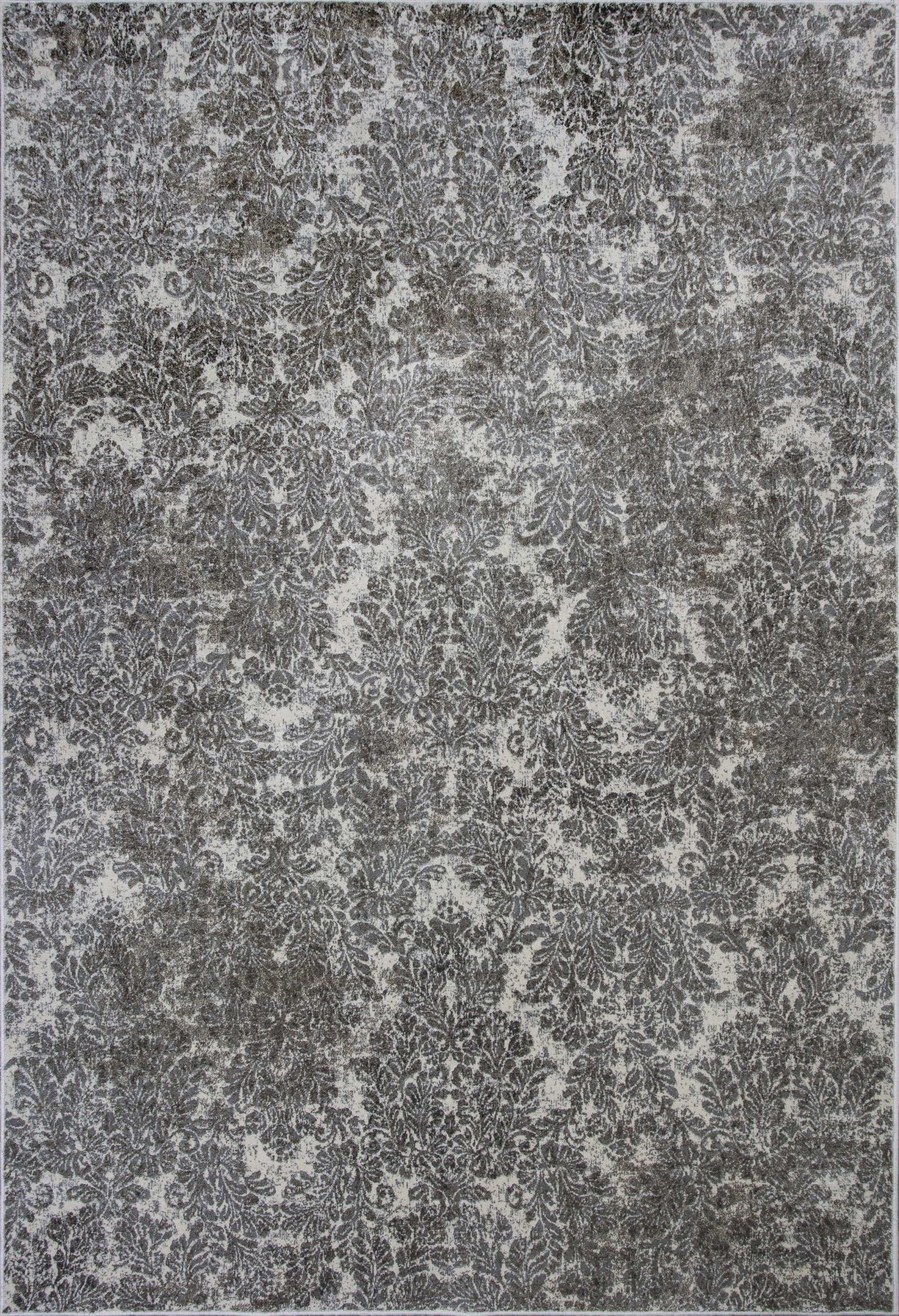 Elegant 2x3 inches viscose rug in ivory and sand damask pattern, showcasing luxurious texture and design.
