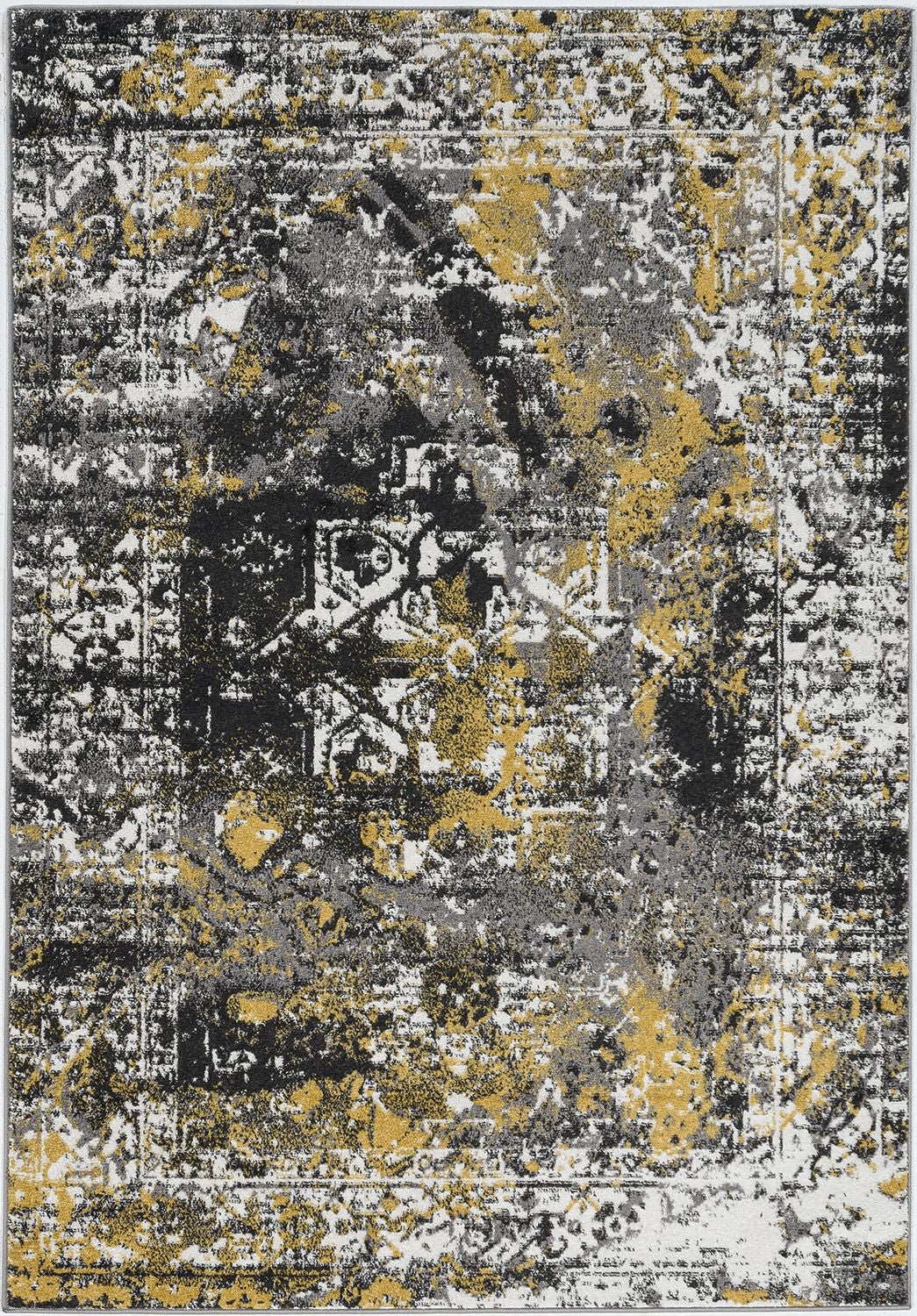 A stylish 2x7 inches grey polypropylene area rug, featuring a modern design suitable for various home decor styles.