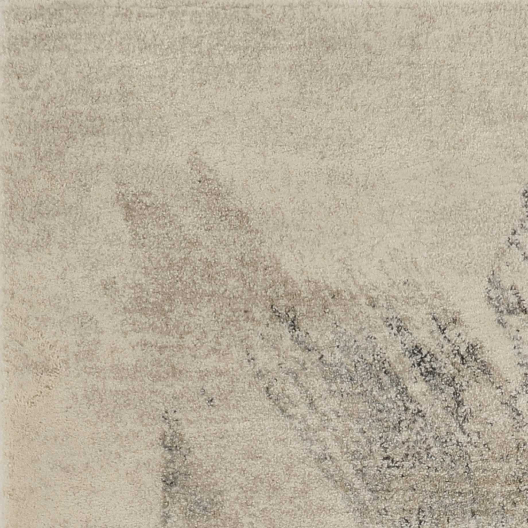 Ivory and grey abstract brushstrokes runner rug, showcasing a stylish design perfect for modern interiors.