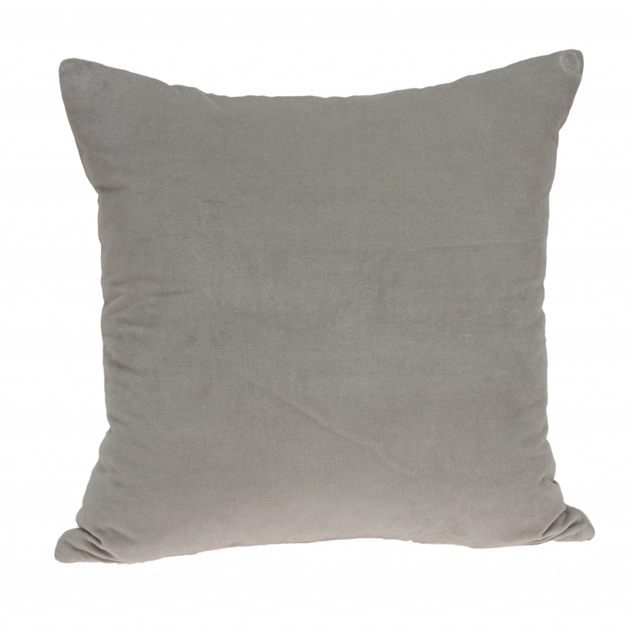 Transitional gray solid pillow cover measuring 22x7x22 inches, made from a cotton and viscose blend, perfect for home decor.