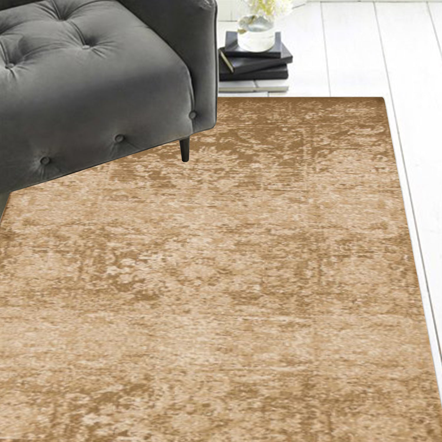 A stylish 2x8 beige polypropylene runner rug, showcasing a warm color palette and modern design, perfect for enhancing home decor.