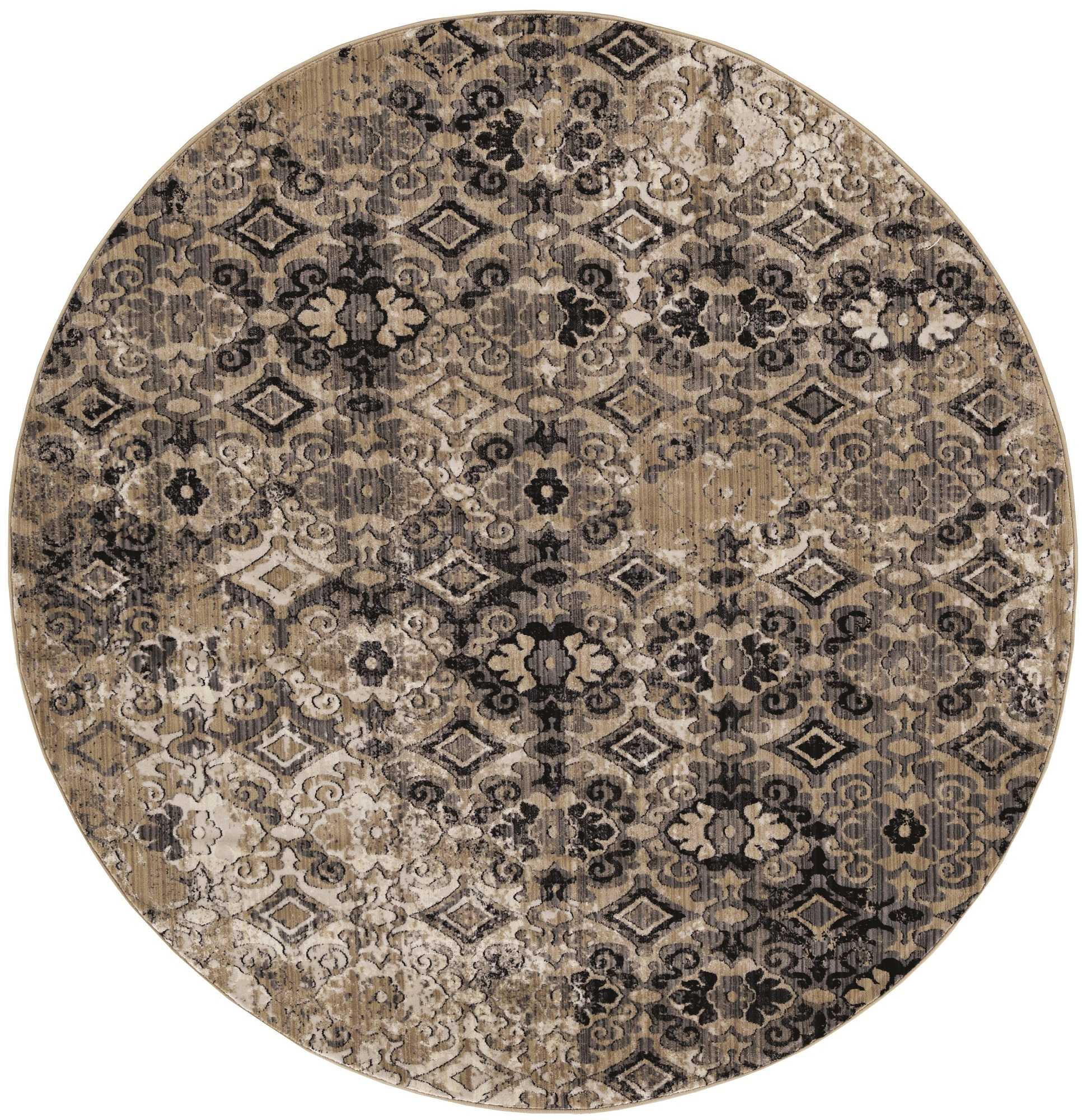 A beautiful 2x8 inches ivory and beige antique pattern runner rug showcasing a distressed vintage design, perfect for enhancing living spaces.