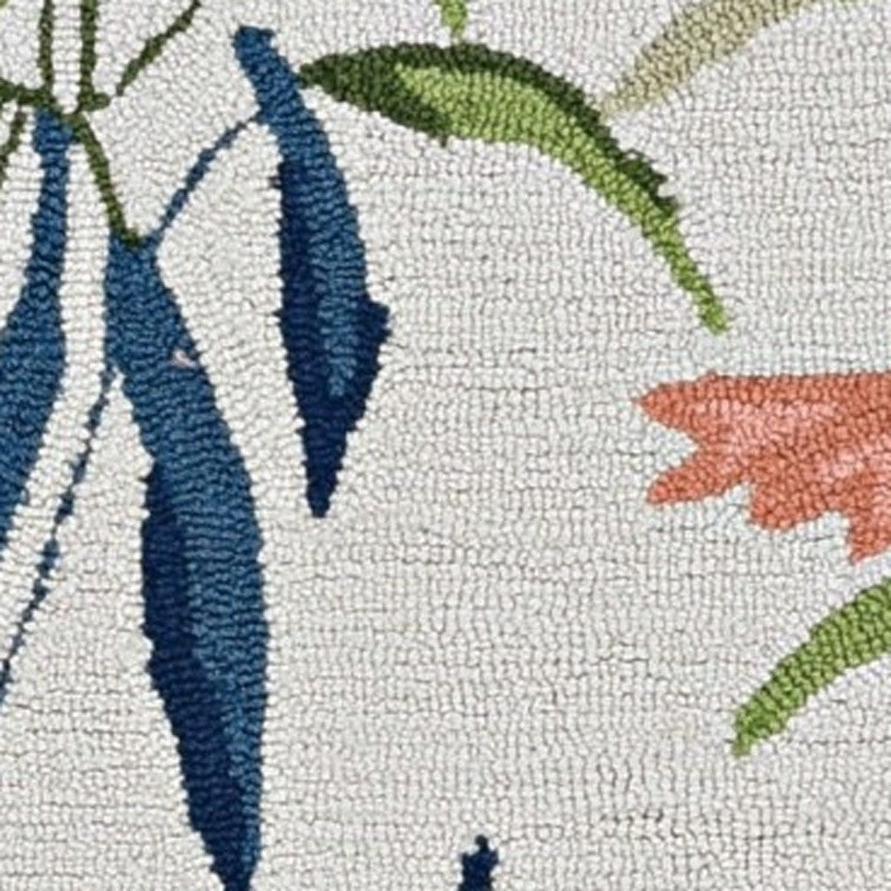 Ivory pink hand hooked flamingo indoor accent rug featuring a vibrant flamingo design, perfect for enhancing home decor.