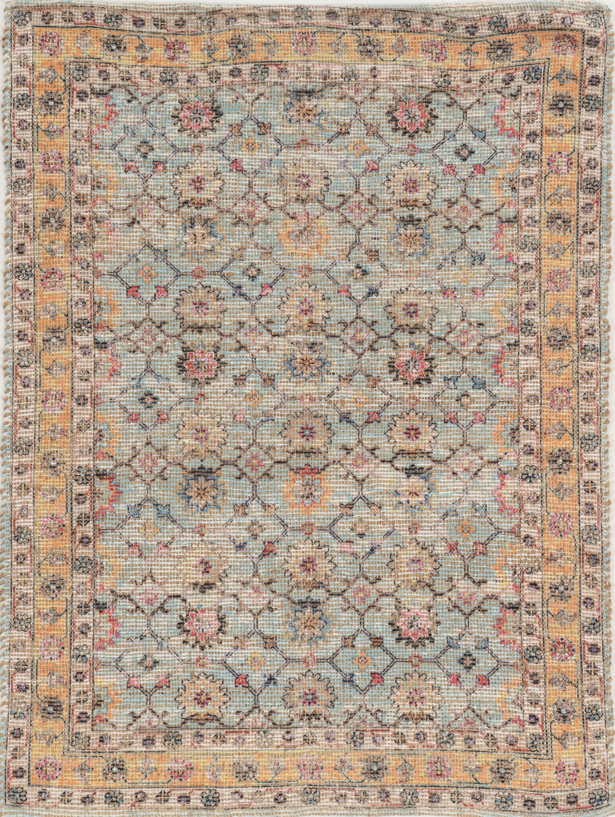 Spa Green Hand Woven Floral Indoor Accent Rug, showcasing vibrant colors and intricate floral patterns, perfect for home decor.