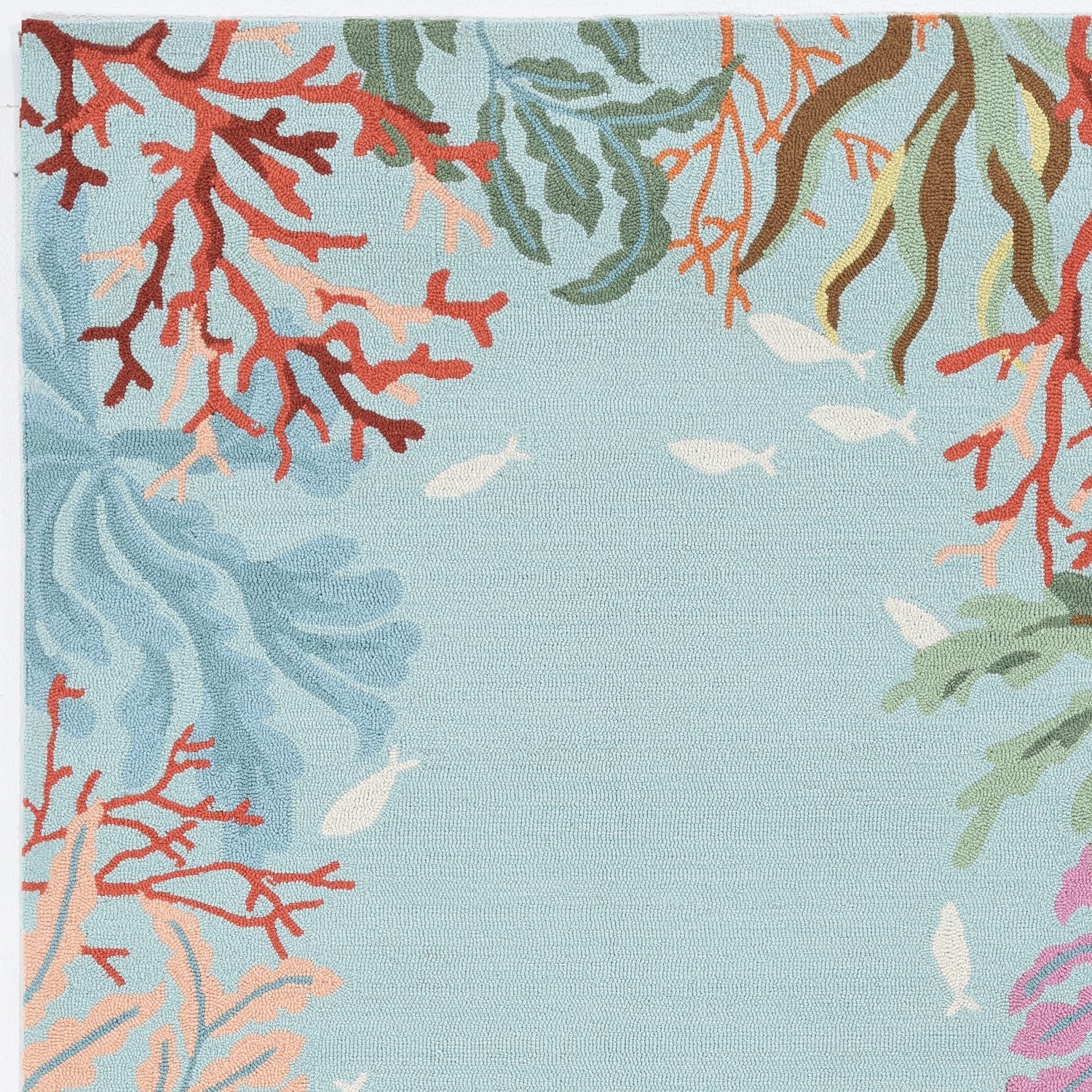 3' x 5' Blue Coral Reef Area Rug featuring vibrant coral reef design in blue, perfect for enhancing home decor.