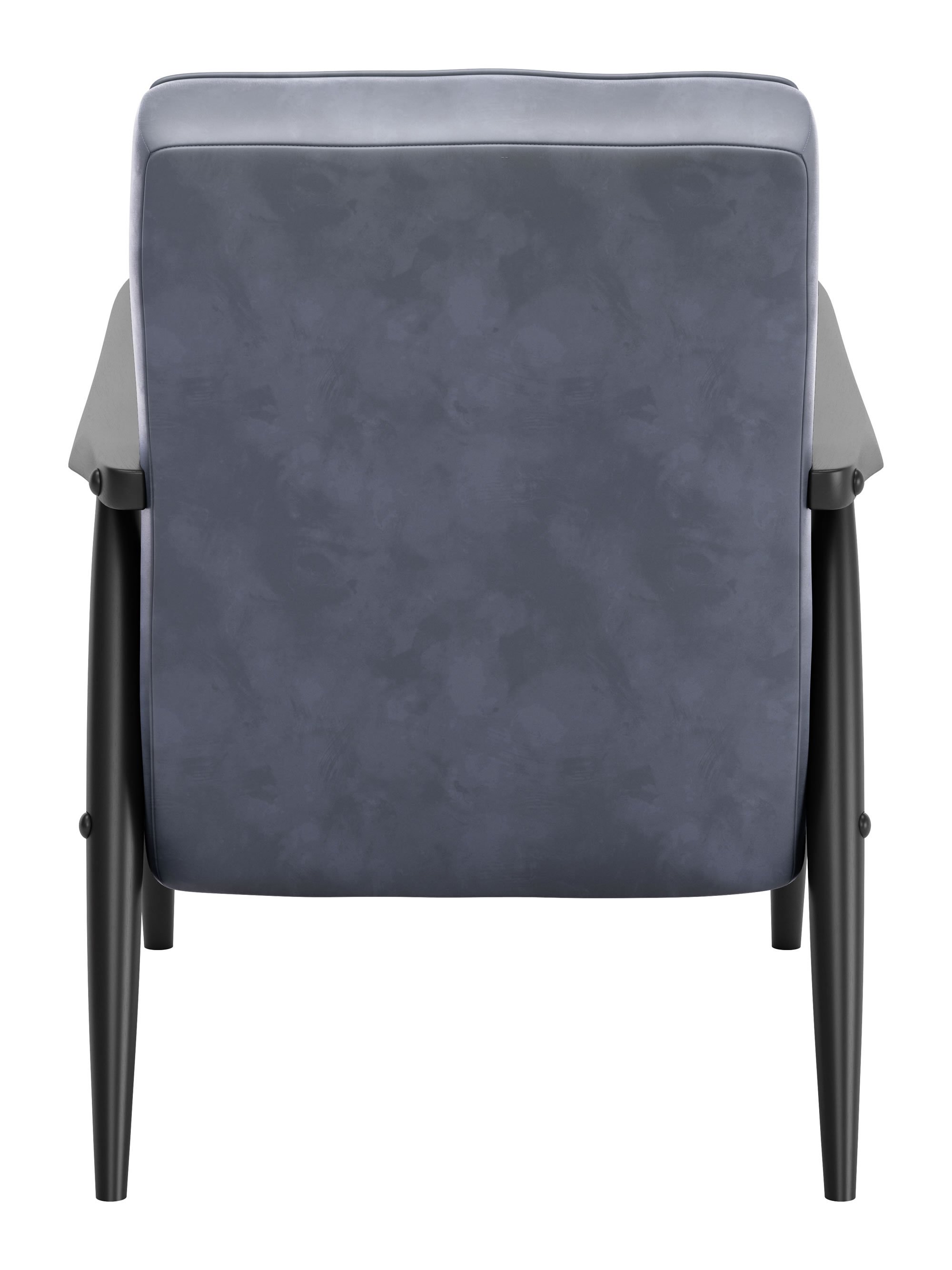 A stylish gray velvet armchair with a rubber wood frame, featuring a cushioned seat and traditional design, perfect for modern living spaces.