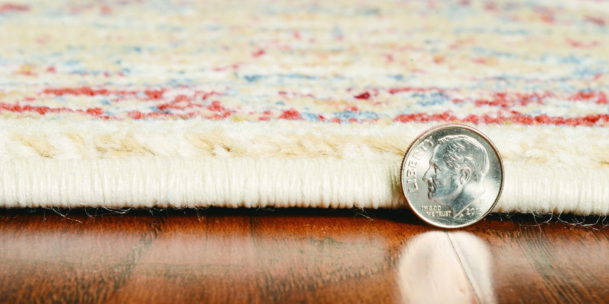 39" x 59" Ivory Polypropylene Rug with vintage patterns and trendy colors, showcasing plush texture and elegant design.