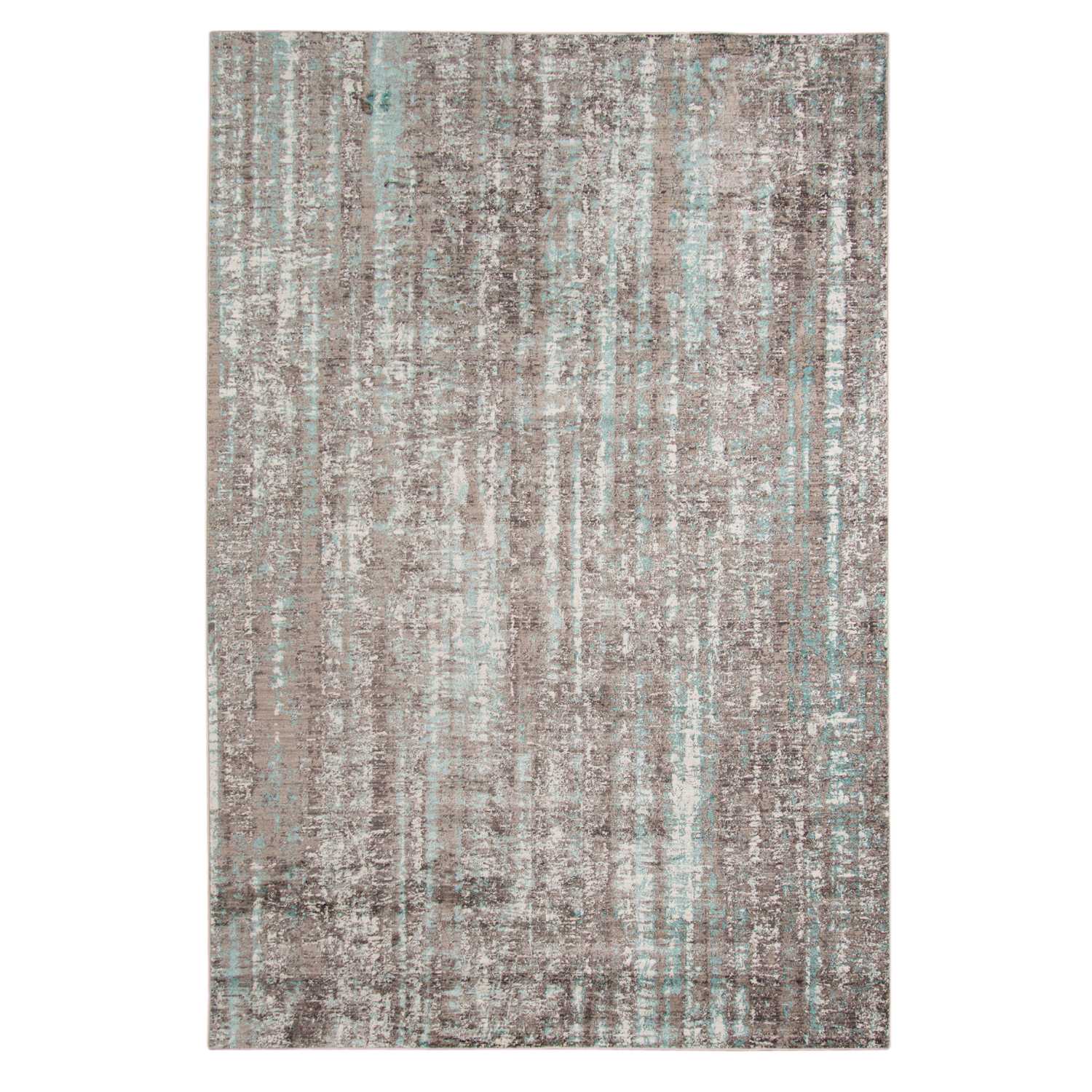 Gray polyester area rug measuring 3.93 inches by 5.57 inches, showcasing a transitional design suitable for modern home decor.