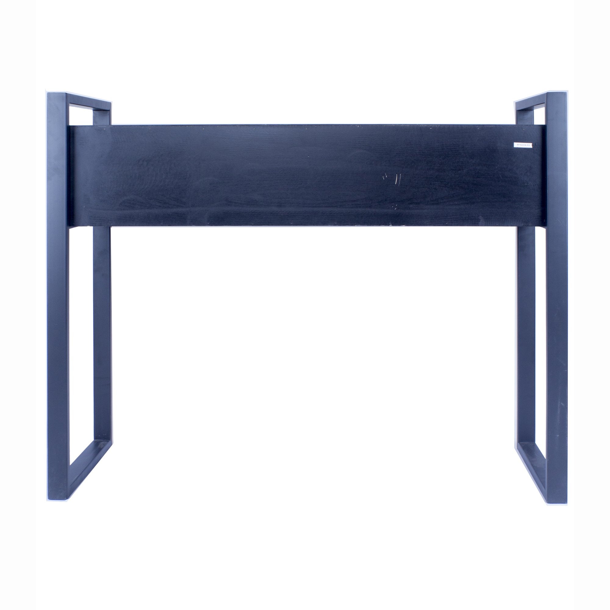 39.75" X 14.75" X 31.5" Matt Grey Metal Wood MDF Console Table with two drawers, showcasing its elegant design and sturdy construction.