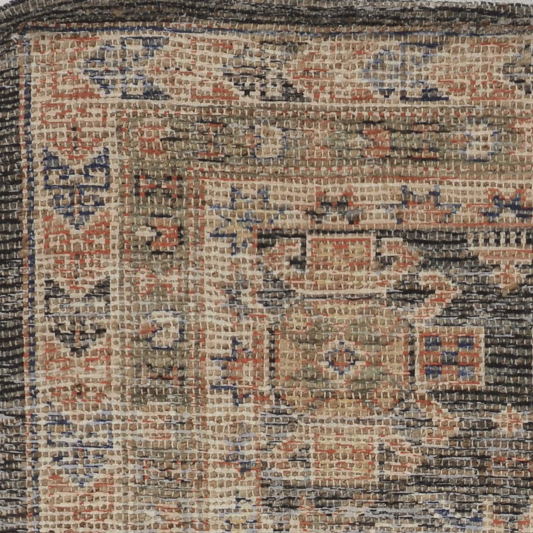 A hand-woven charcoal jute area rug measuring 3x5 inches, showcasing a modern design suitable for contemporary home decor.