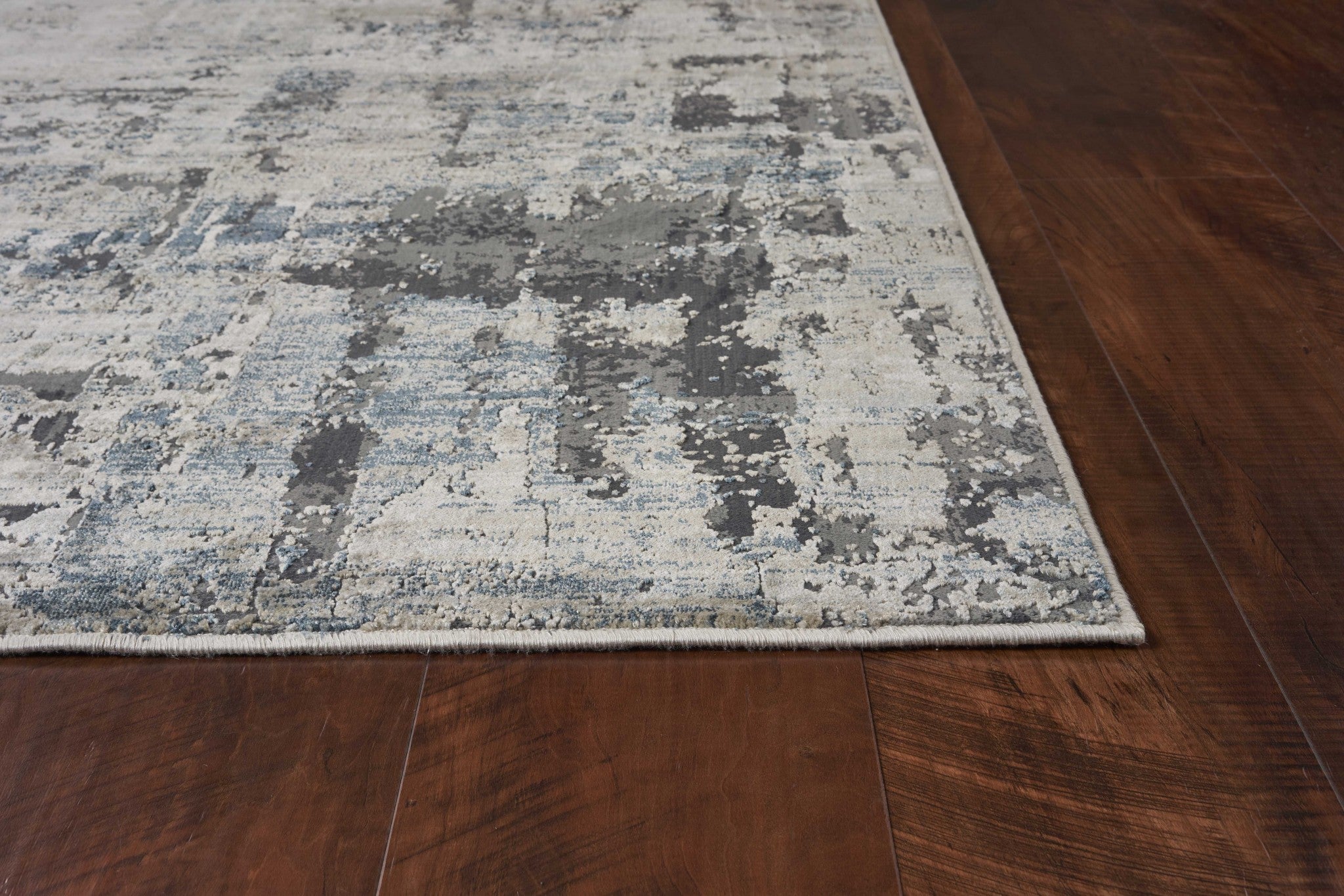 3x5 inches ivory and teal abstract area rug with intricate design, perfect for home decor.