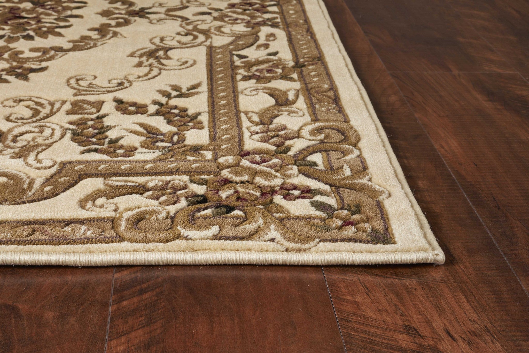 Ivory machine woven hand carved floral medallion rug, showcasing intricate floral patterns and elegant design, perfect for home decor.
