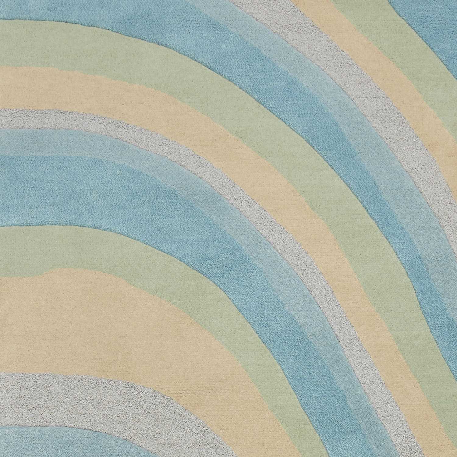 Ocean Blue Beige Hand Tufted Abstract Waves Indoor Rug, showcasing abstract wave patterns in soothing colors, perfect for modern interiors.
