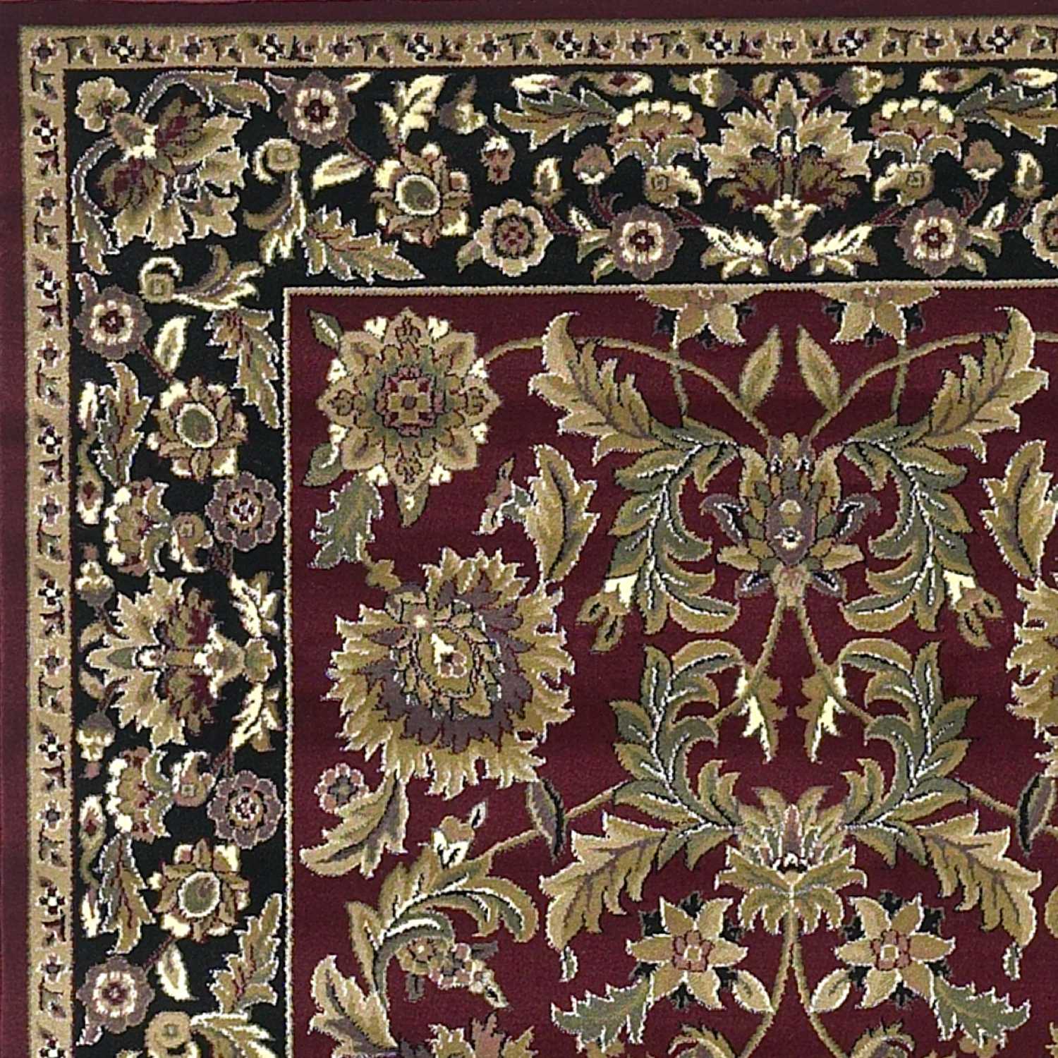 A beautiful 3x5 inches red and black floral traditional indoor rug, showcasing intricate patterns and a vibrant color palette, perfect for enhancing home decor.
