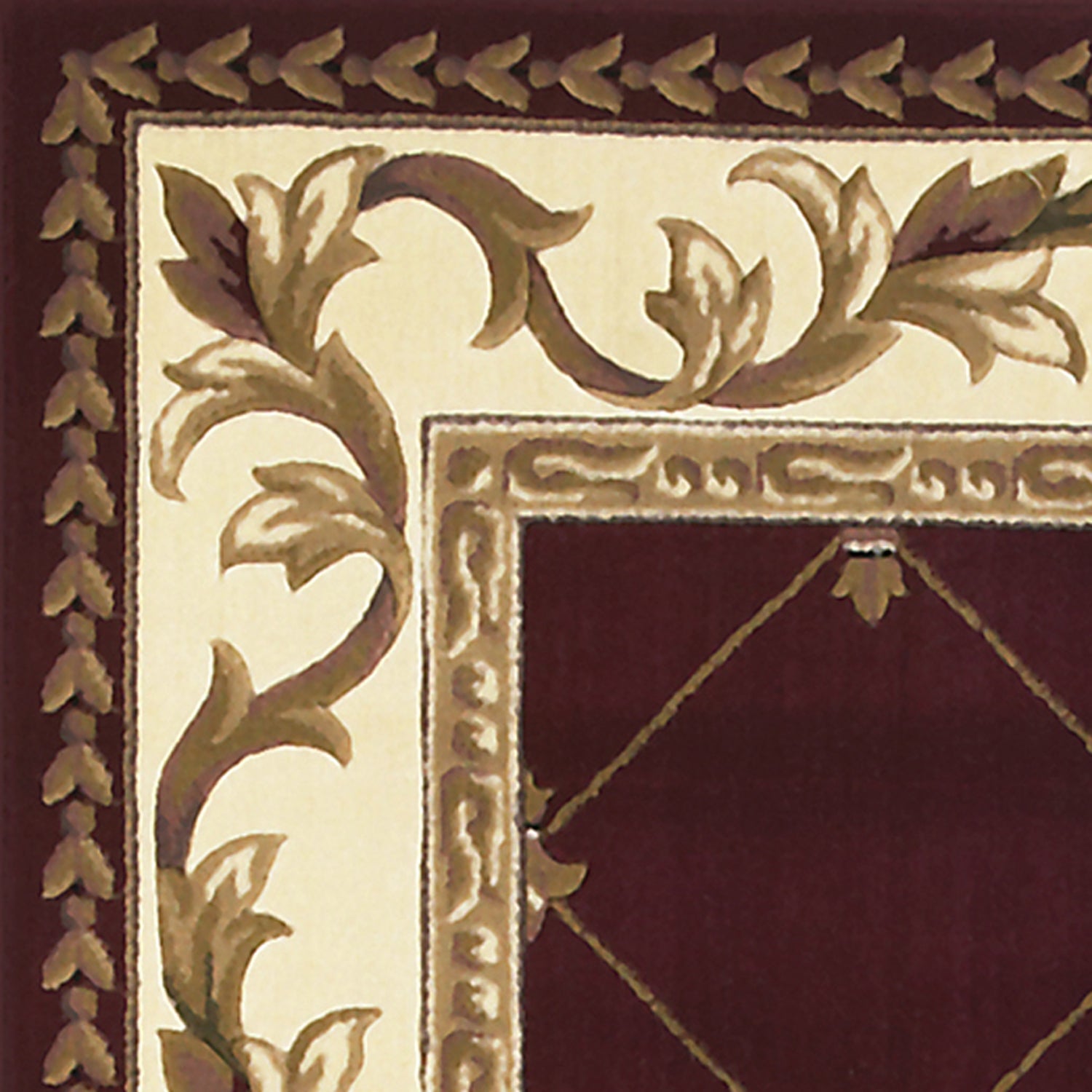 A vibrant red indoor area rug featuring a hand-carved fleur-de-lis design, perfect for enhancing home decor.