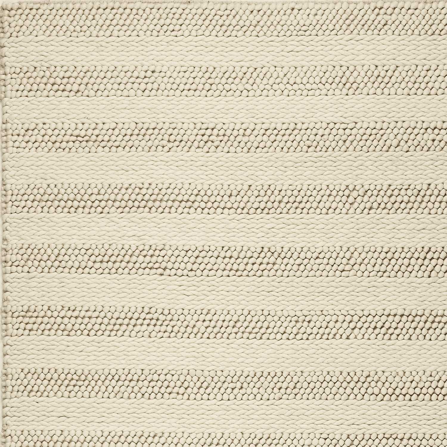 3x5 White Ivory Hand Woven Knobby Cornish Stripe Indoor Rug showcasing its elegant design and soft texture.