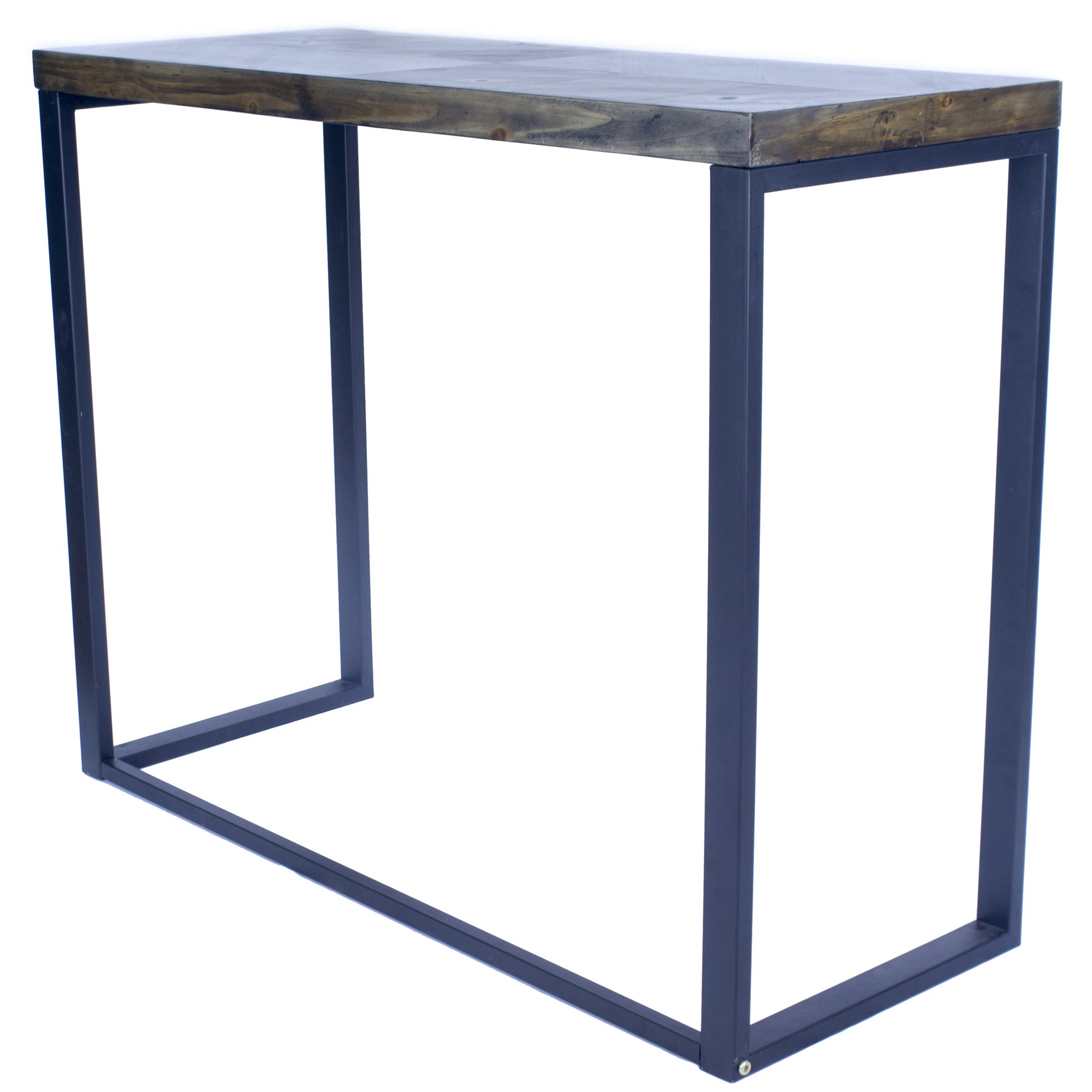 Stylish 41.25" X 16" X 30" console table made of natural metal, wood, and MDF, featuring a sophisticated design and ample storage space.