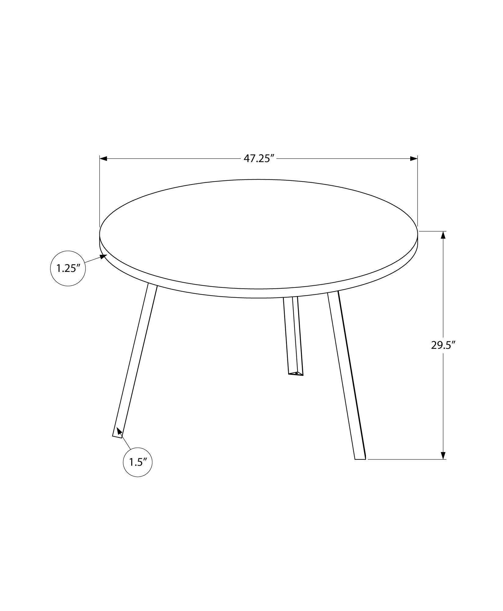48-inch round dining room table with black reclaimed wood top and black metal legs, perfect for modern dining spaces.