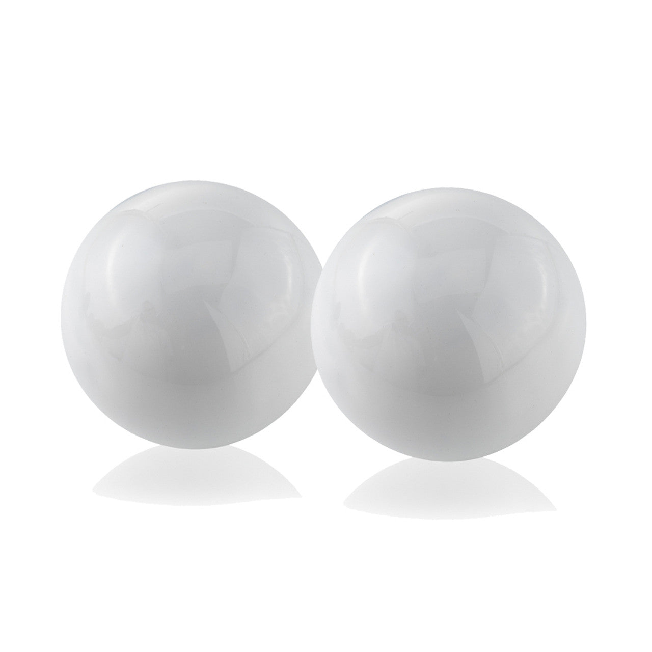 A polished white aluminum sphere measuring 4 inches in all dimensions, showcasing a modern and elegant design, perfect for home decor.