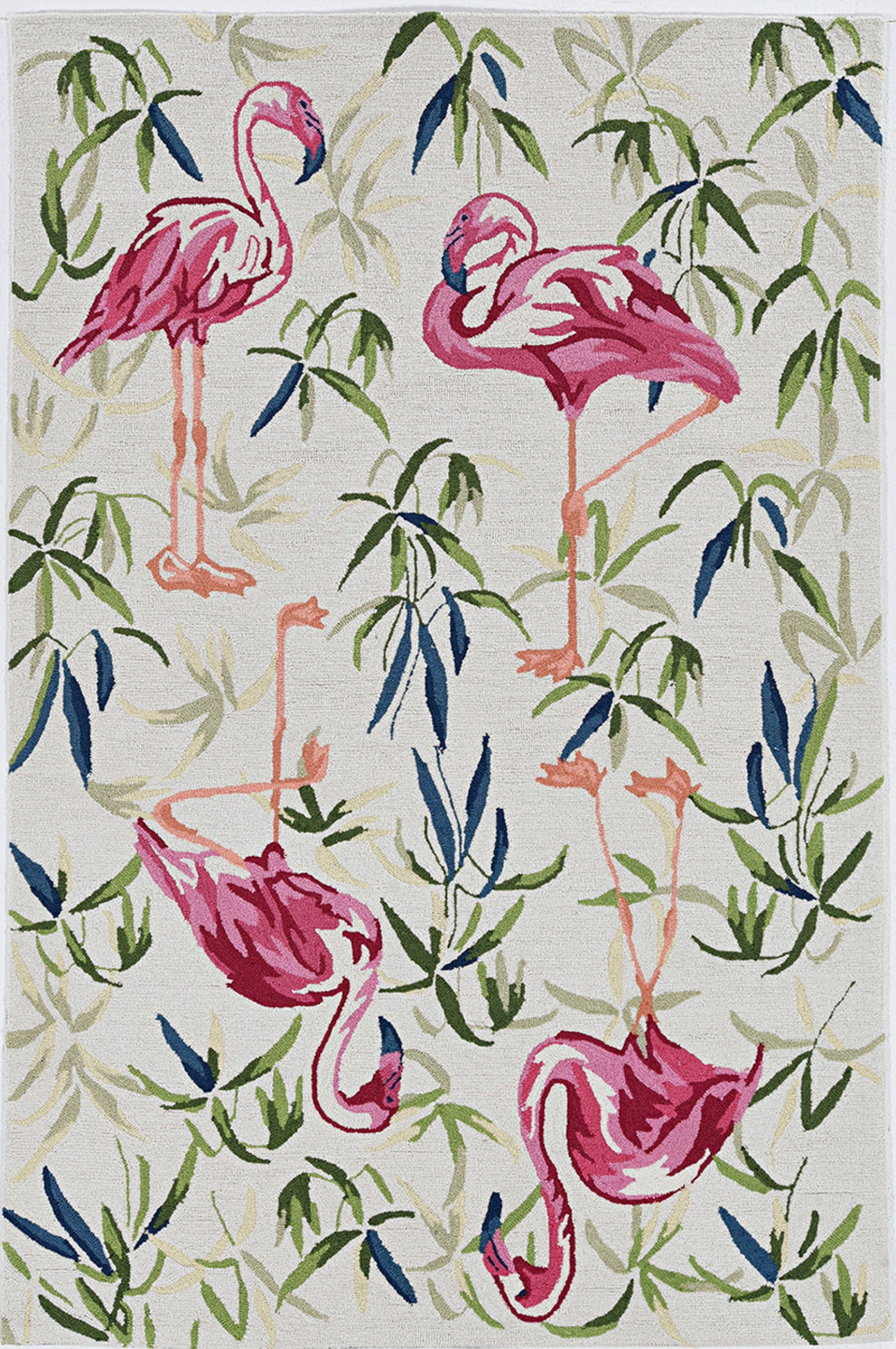 5 inches x 7 inches Ivory or Pink Flamingo Indoor Area Rug featuring a vibrant flamingo design, perfect for stylish home decor.