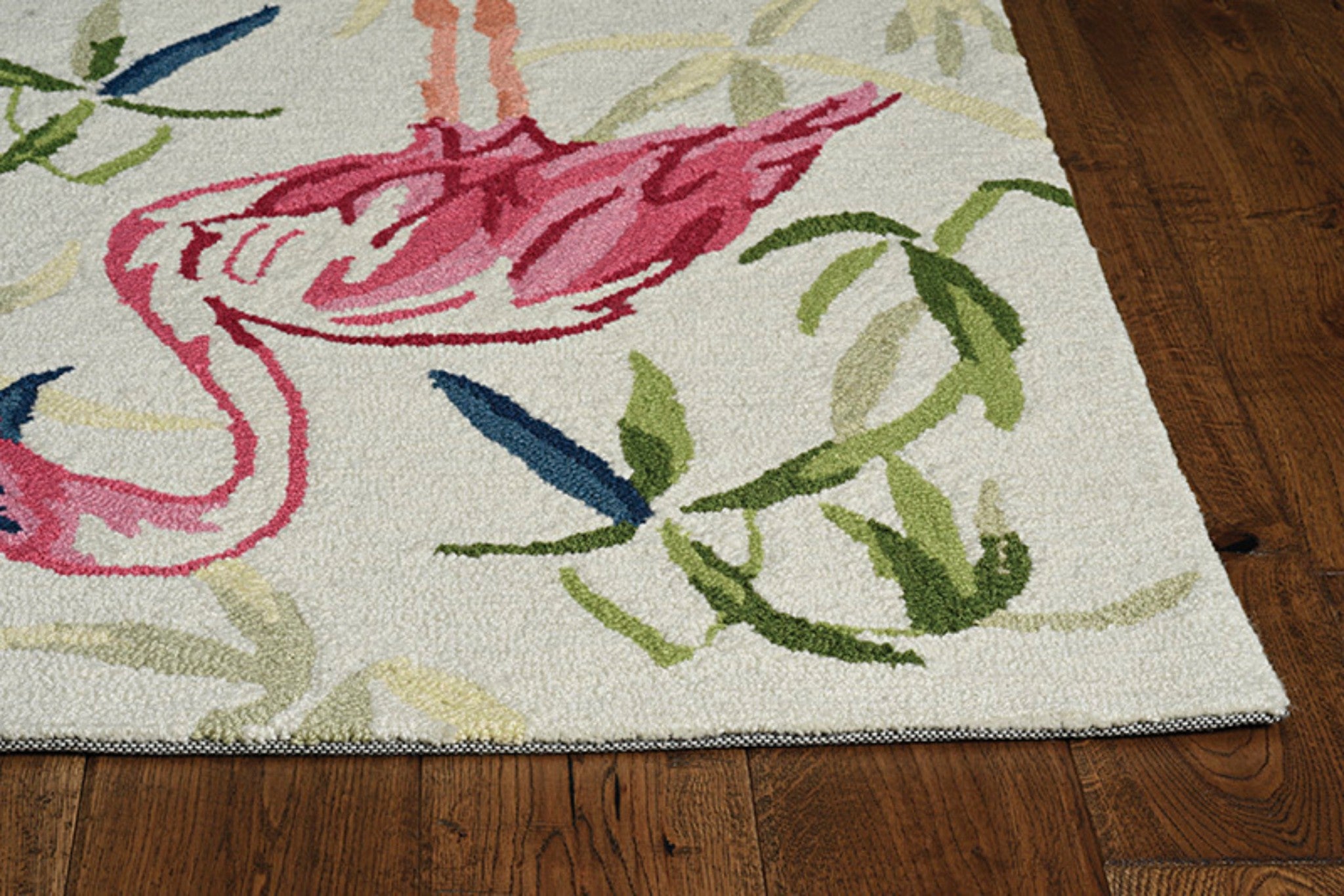 5 inches x 7 inches Ivory or Pink Flamingo Indoor Area Rug featuring a vibrant flamingo design, perfect for stylish home decor.