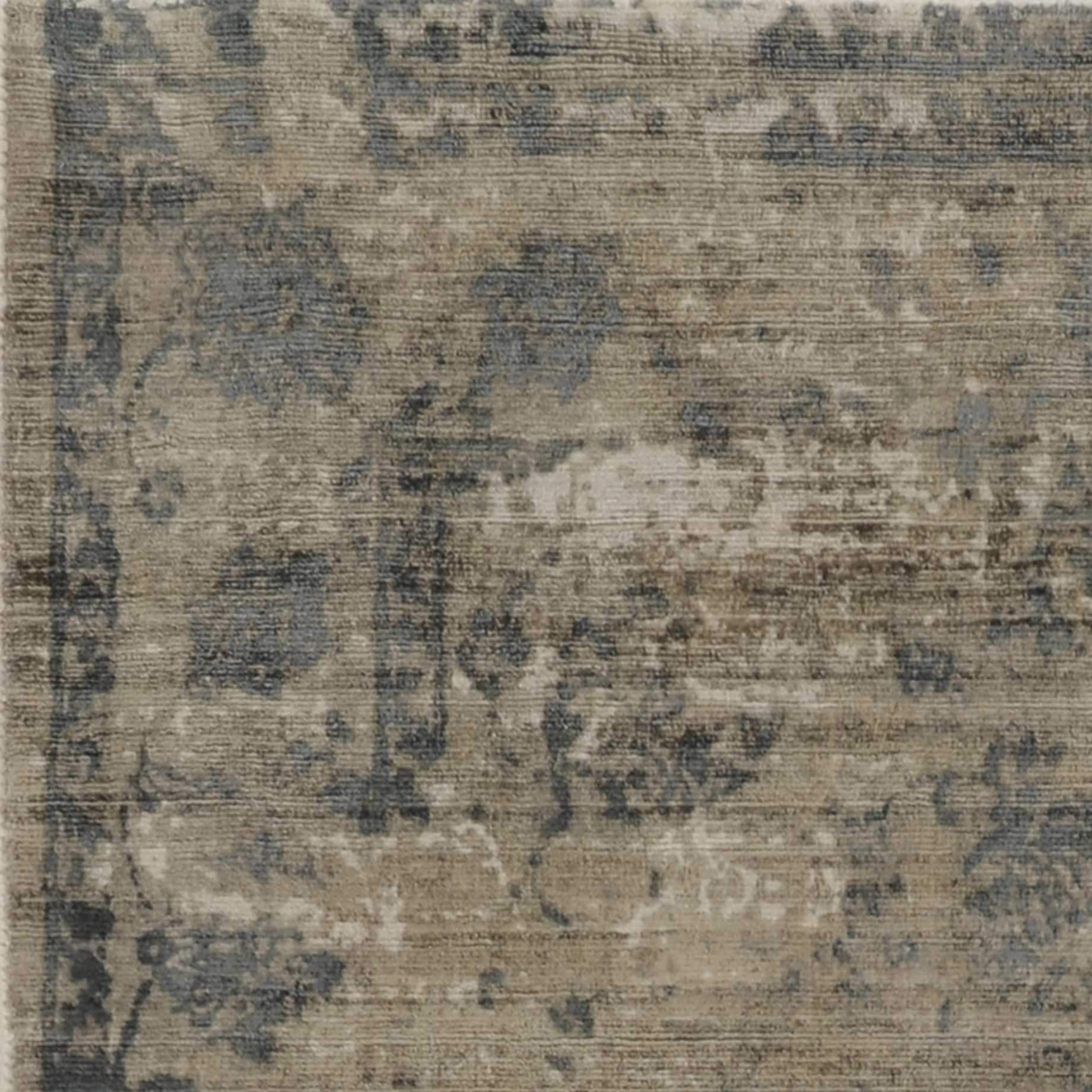5x7 viscose area rug in sand and blue colors, showcasing a modern watercolor pattern, perfect for enhancing home decor.
