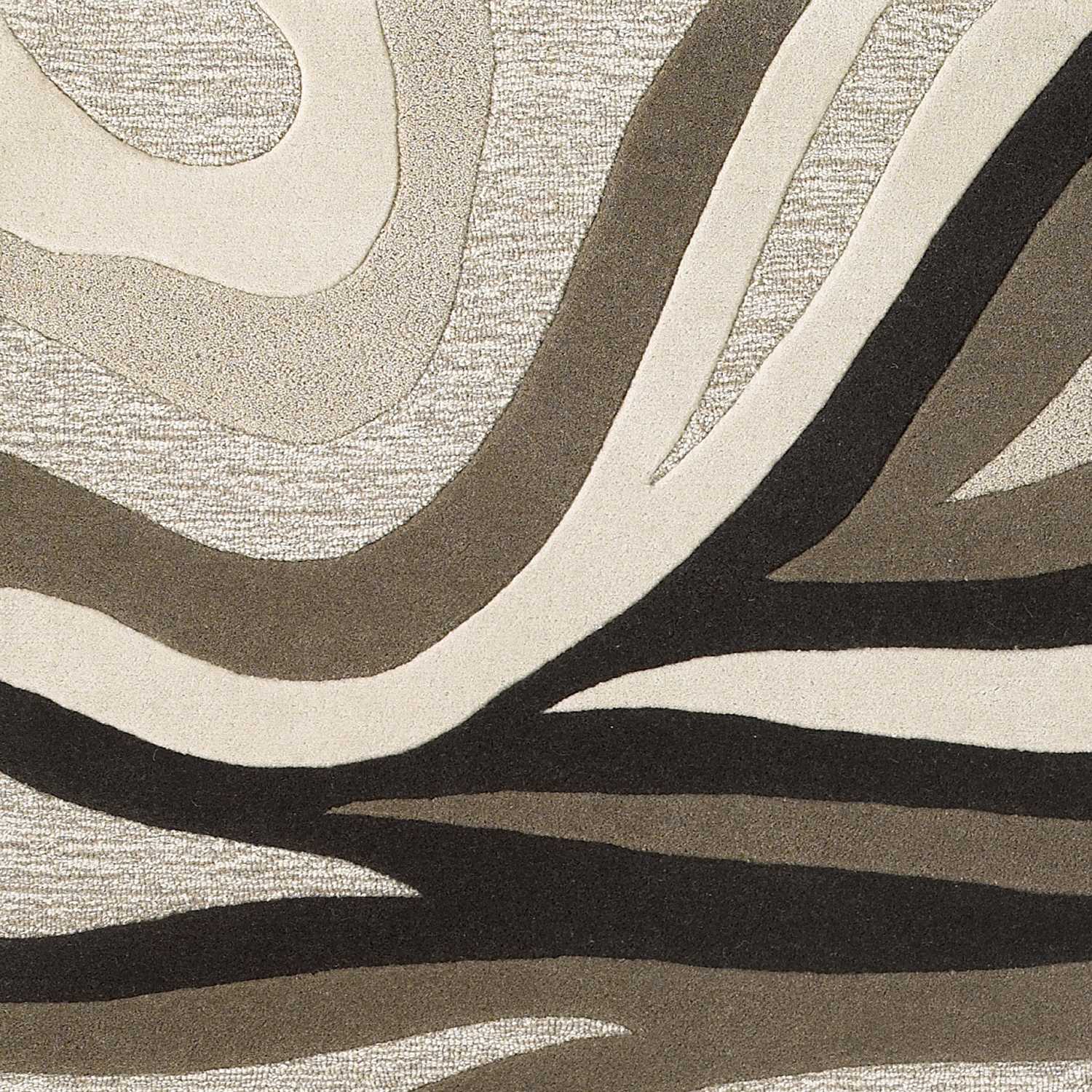 5x8 Natural Beige Hand Tufted Abstract Waves Indoor Area Rug showcasing elegant abstract wave patterns in a soft beige color.