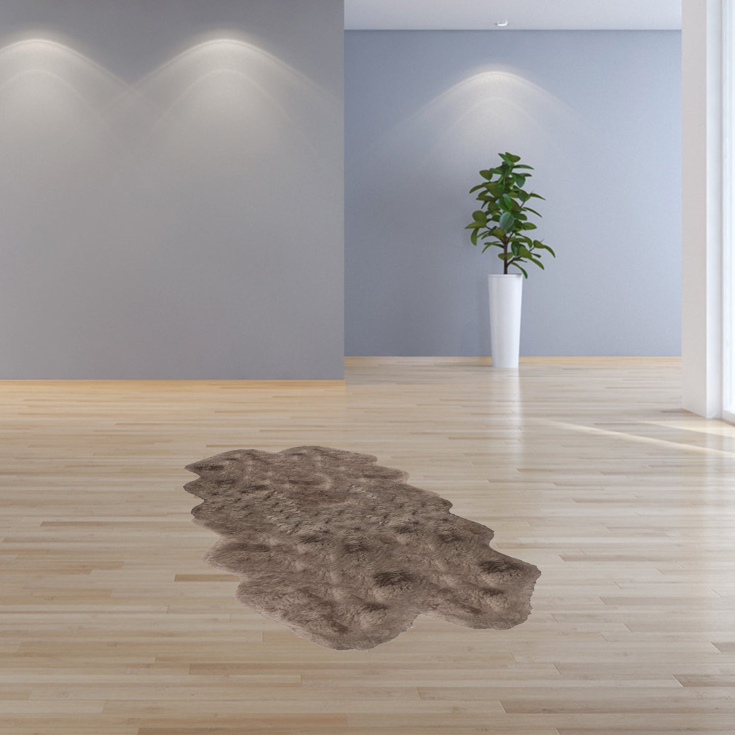 Handmade black and white cowhide area rug measuring 60x84 inches, showcasing a luxurious texture and unique patterns.