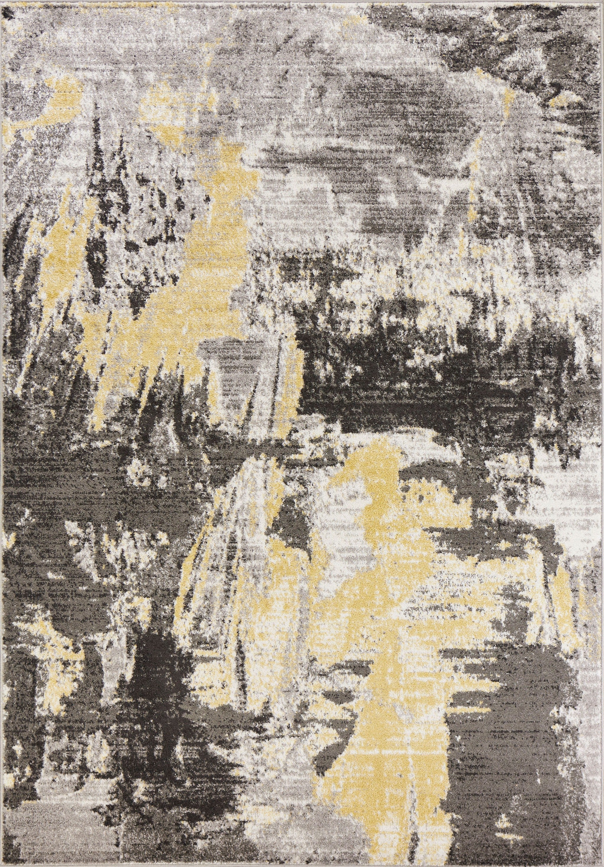 7 inches grey machine woven indoor runner rug featuring a vibrant watercolor splash design, perfect for enhancing home decor.