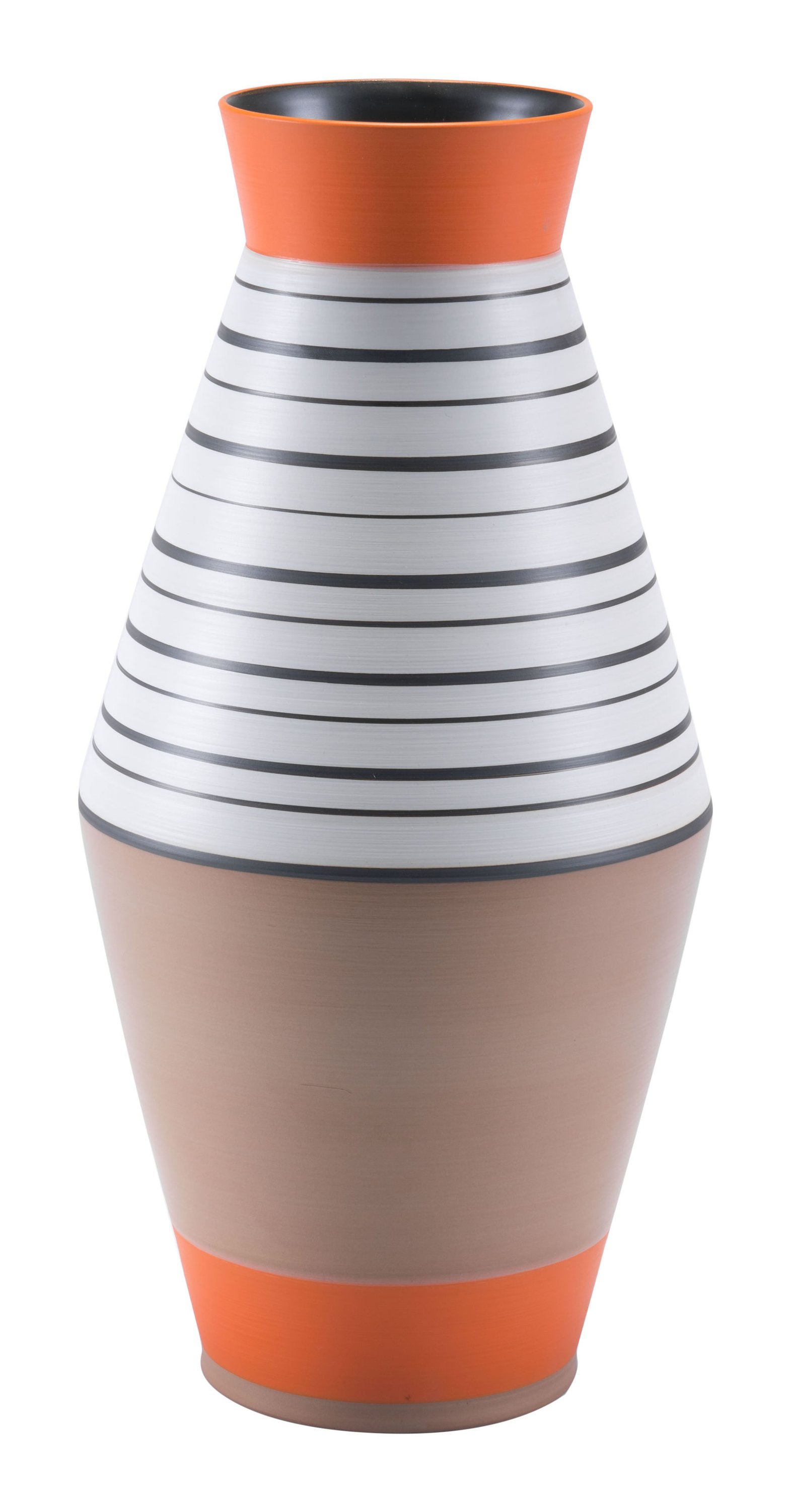 A vibrant multicolor ceramic large vase in a trapezoid shape, perfect for floral arrangements or as a decorative art piece.